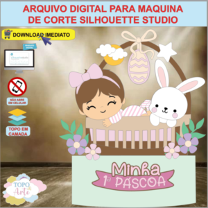 ARQUIVO de Corte Topo de Bolo Pascoa Menina - 46