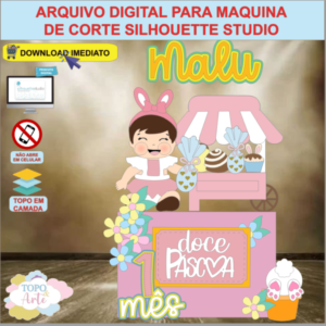 ARQUIVO de Corte Topo de Bolo Pascoa Menina - 48