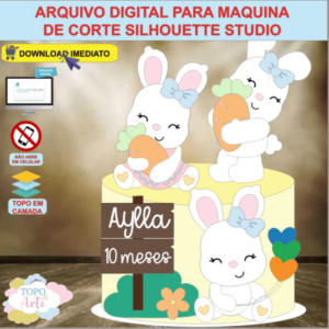 ARQUIVO de Corte Topo de Bolo Pascoa Menina - 50