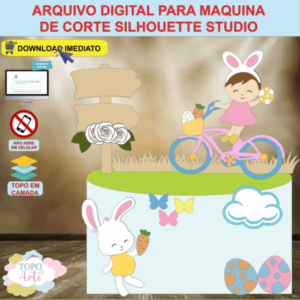 ARQUIVO de Corte Topo de Bolo Pascoa Menina - 51