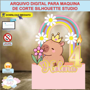 ARQUIVO de Corte Topo de Bolo Vela Cenario Capivara - 05